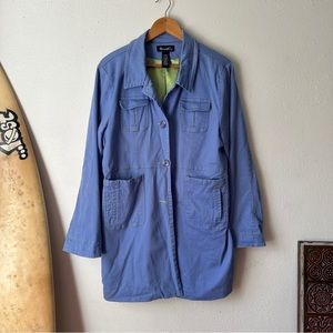 DENIM & CO 90’s Vintage Retro Periwinkle Coat size XL